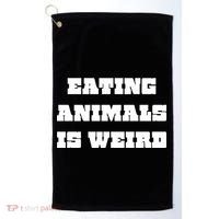 Eating Animals Is Weird Vegan Vegetarian Funny Parody Golf Towel thumb 0
