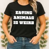Eating Animals Is Weird Vegan Vegetarian Funny Parody Women's T-Shirt thumb 2