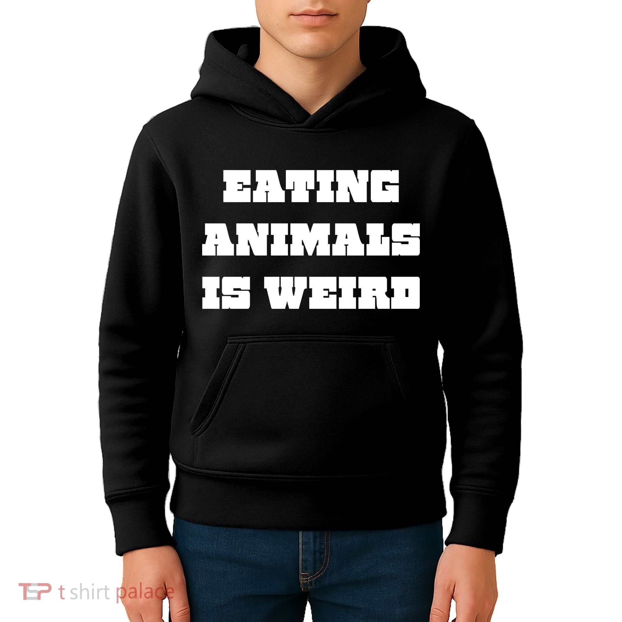 Eating Animals Is Weird Vegan Vegetarian Funny Parody Kids Hoodie