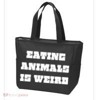Eating Animals Is Weird Vegan Vegetarian Funny Parody Tote Bag thumb 3