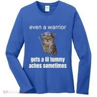 Even A Warrior Gets A Lil Tummy Aches Sometimes Women's Long Sleeve Shirt thumb 0