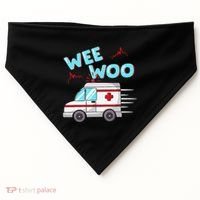 Ems Ambulance Wee Woo Paramedic Emt Gift Boo Boo Bus USA-Made Doggie Bandana thumb 0