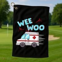 Ems Ambulance Wee Woo Paramedic Emt Gift Boo Boo Bus Golf Towel thumb 1