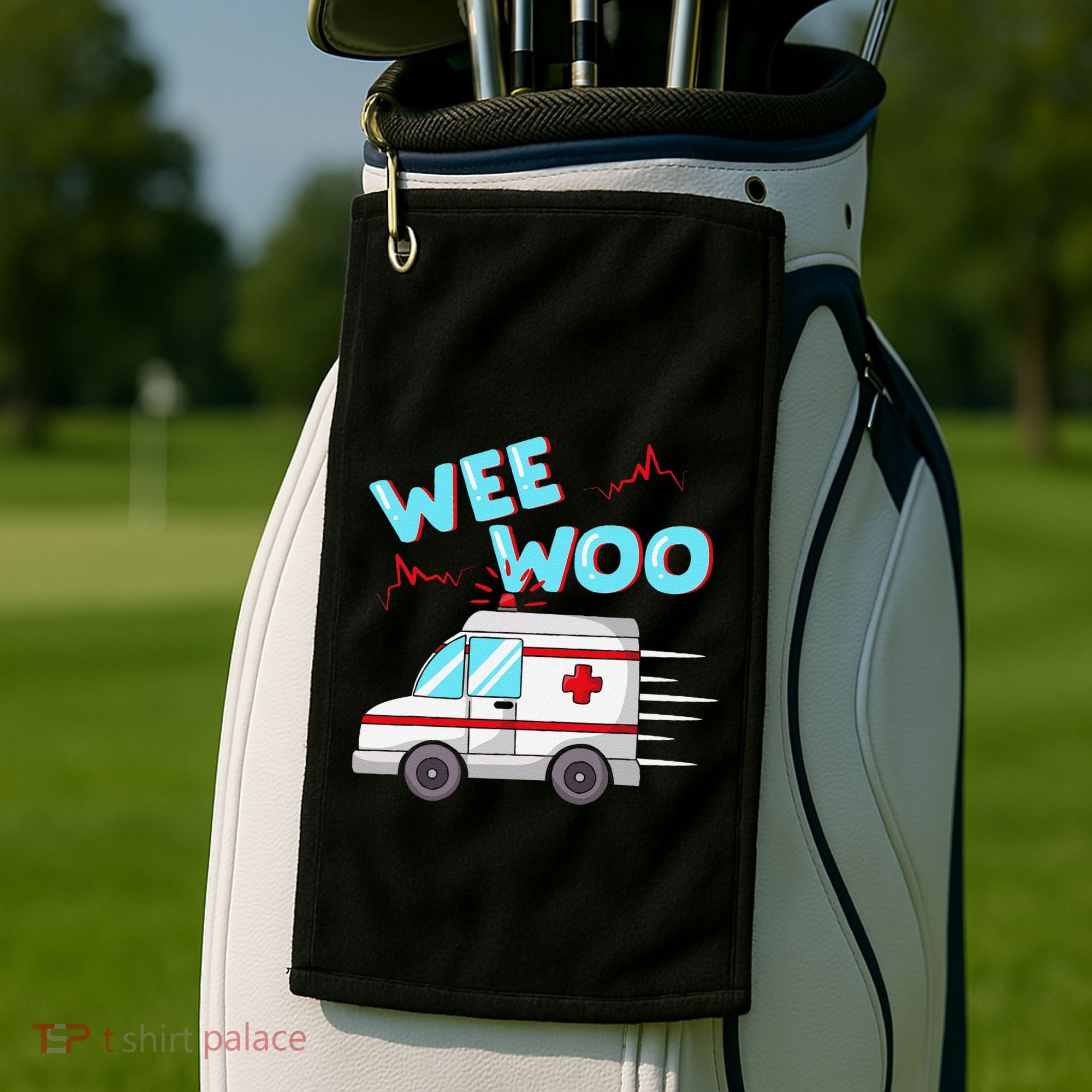 Ems Ambulance Wee Woo Paramedic Emt Gift Boo Boo Bus Golf Towel