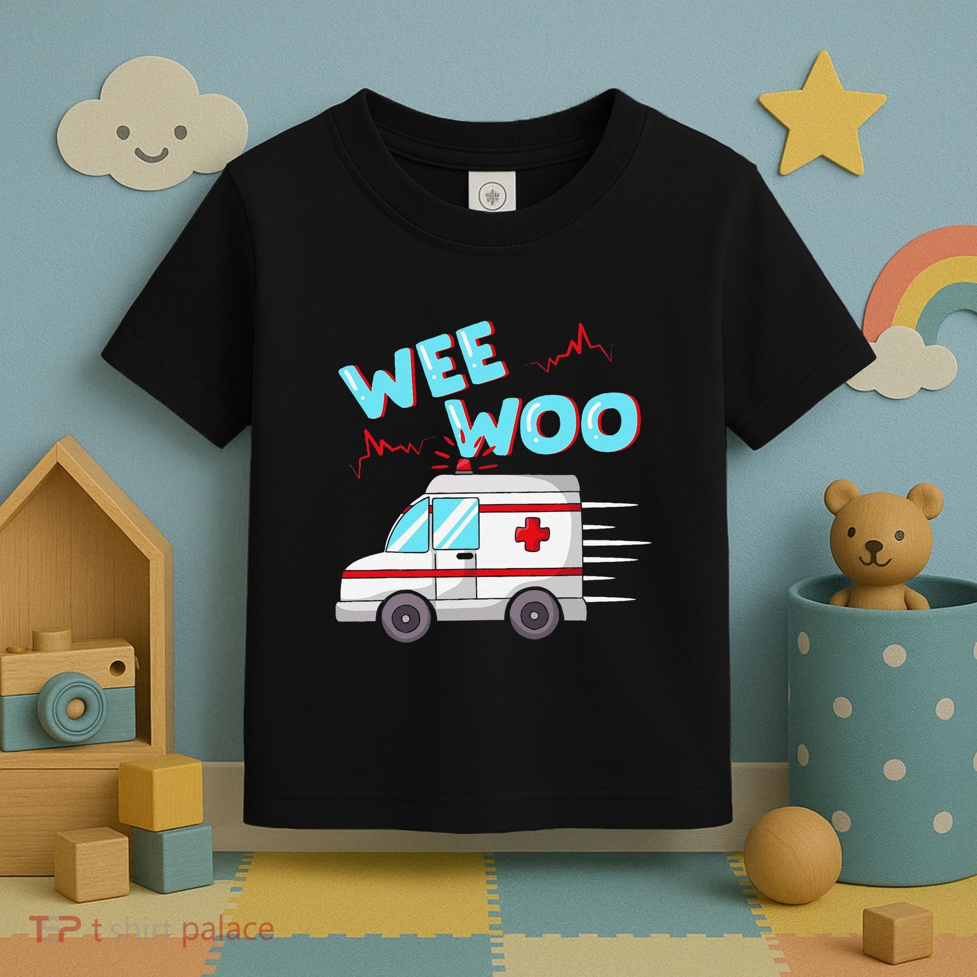Ems Ambulance Wee Woo Paramedic Emt Gift Boo Boo Bus Toddler T-Shirt