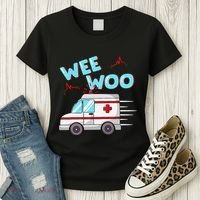 Ems Ambulance Wee Woo Paramedic Emt Gift Boo Boo Bus Women's T-Shirt thumb 3