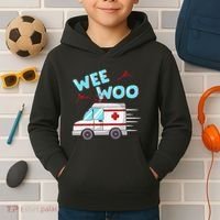 Ems Ambulance Wee Woo Paramedic Emt Gift Boo Boo Bus Kids Hoodie thumb 2