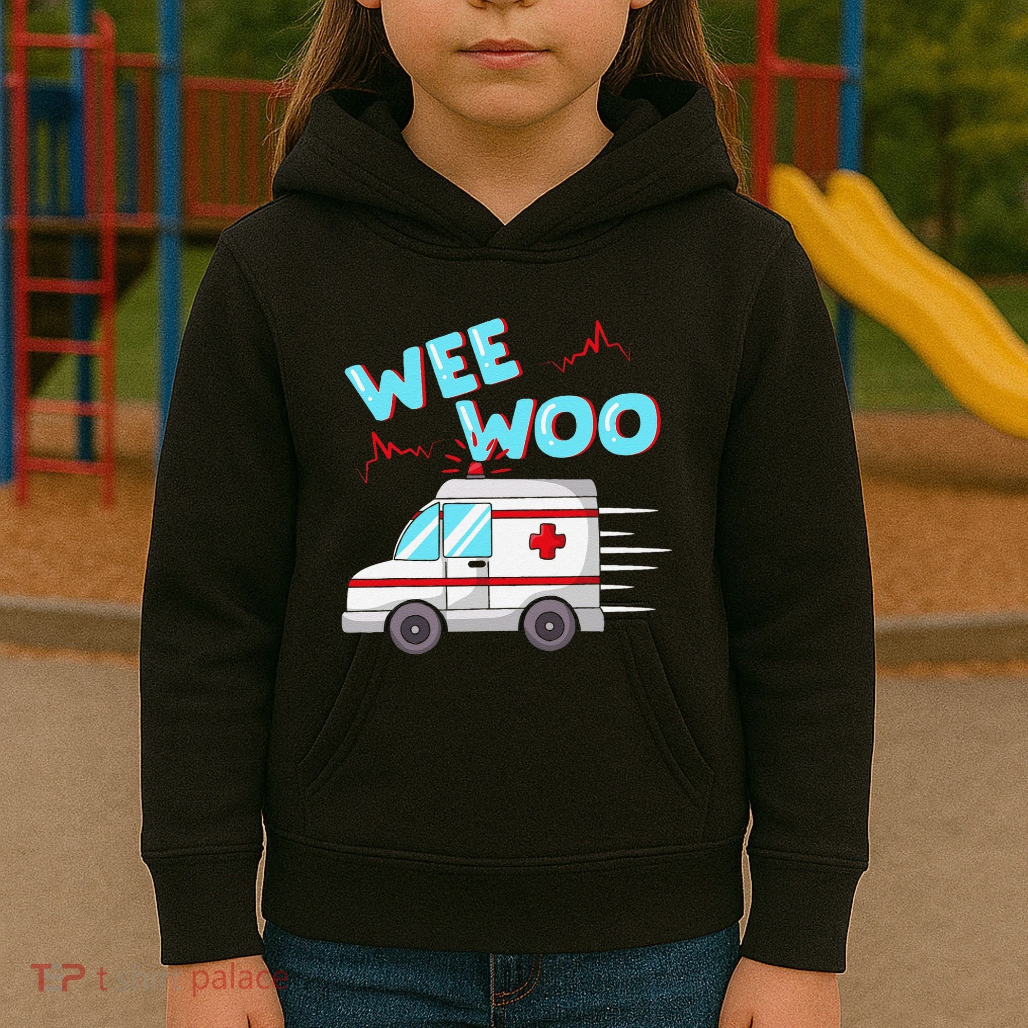 Ems Ambulance Wee Woo Paramedic Emt Gift Boo Boo Bus Kids Hoodie