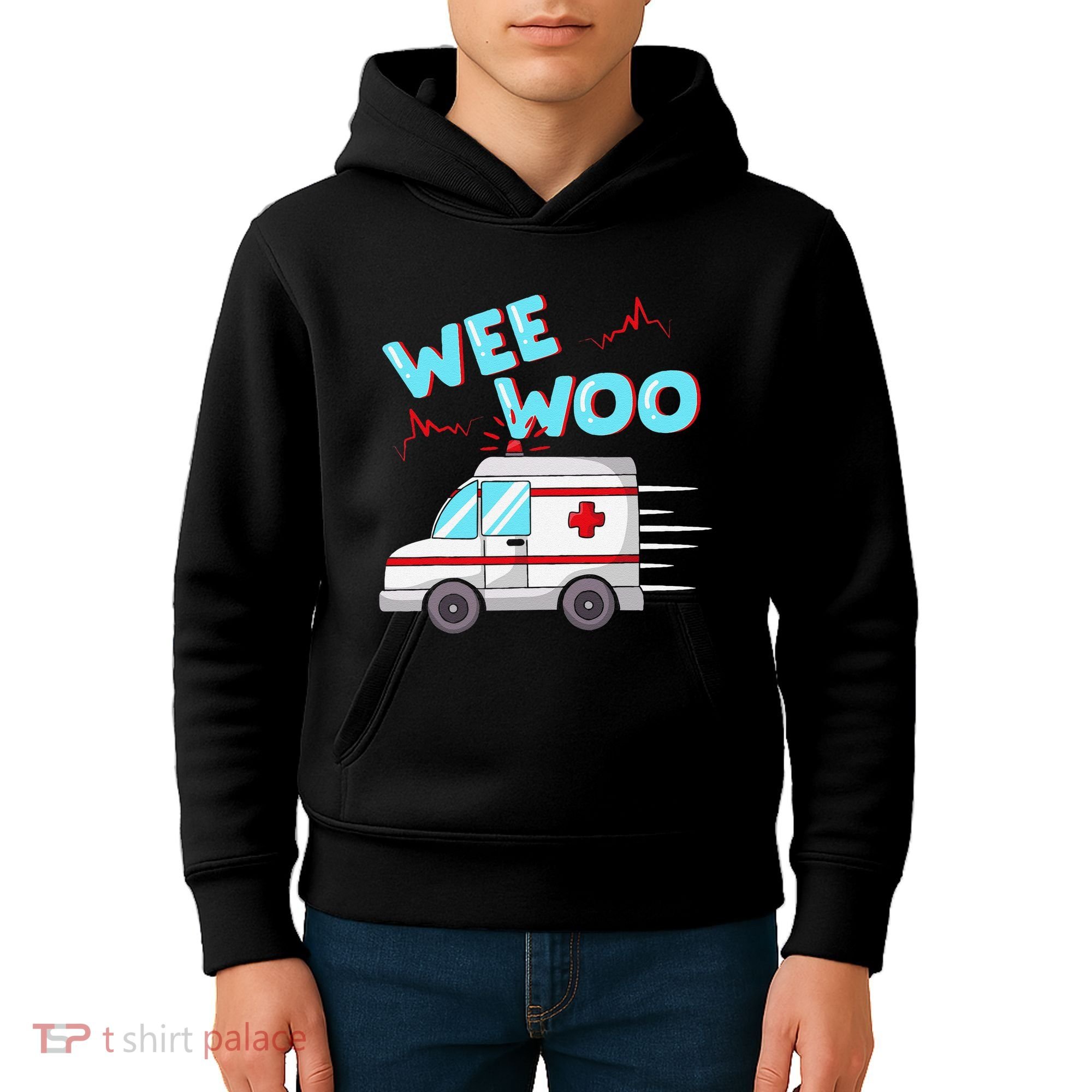 Ems Ambulance Wee Woo Paramedic Emt Gift Boo Boo Bus Kids Hoodie
