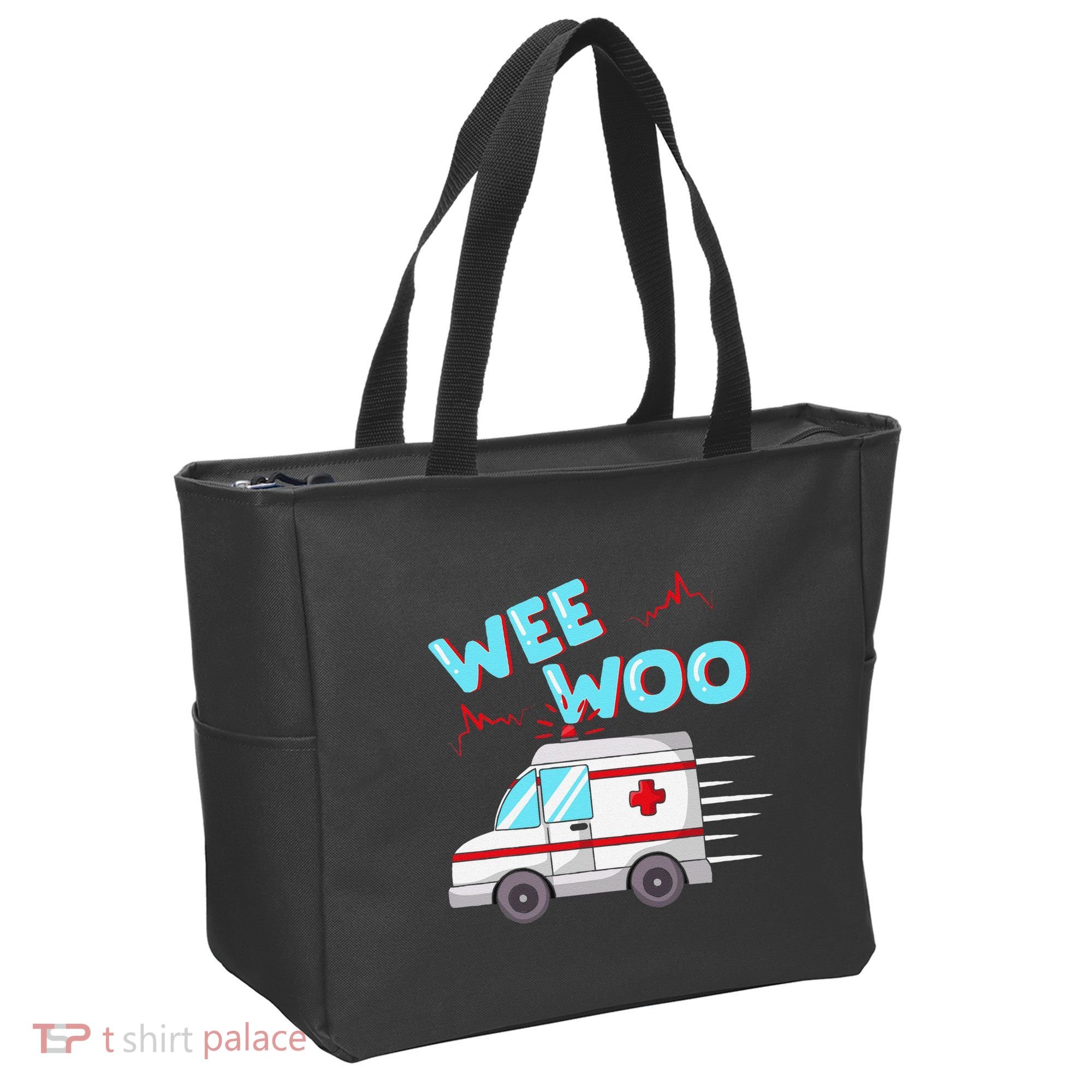 Ems Ambulance Wee Woo Paramedic Emt Gift Boo Boo Bus Tote Bag