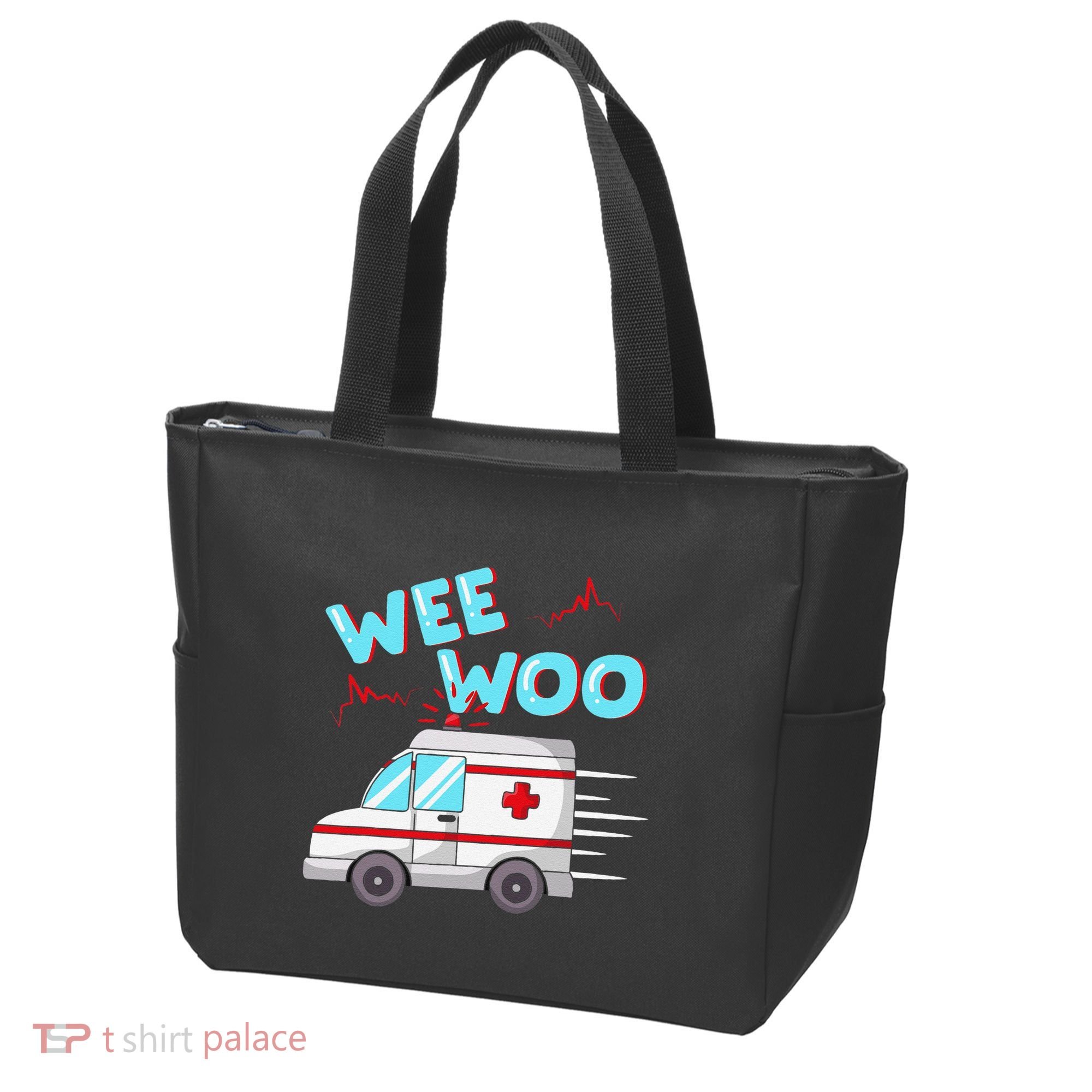 Ems Ambulance Wee Woo Paramedic Emt Gift Boo Boo Bus Tote Bag