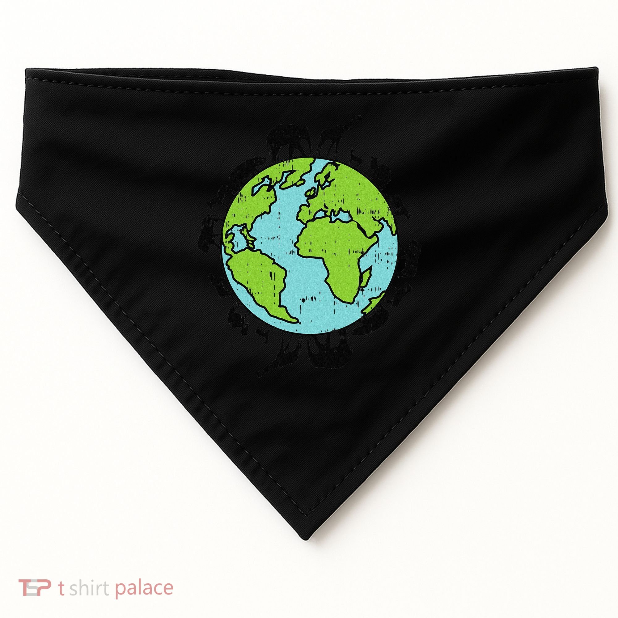 Earth Animals Wildlife Conservation Environmentalist Gift USA-Made Doggie Bandana