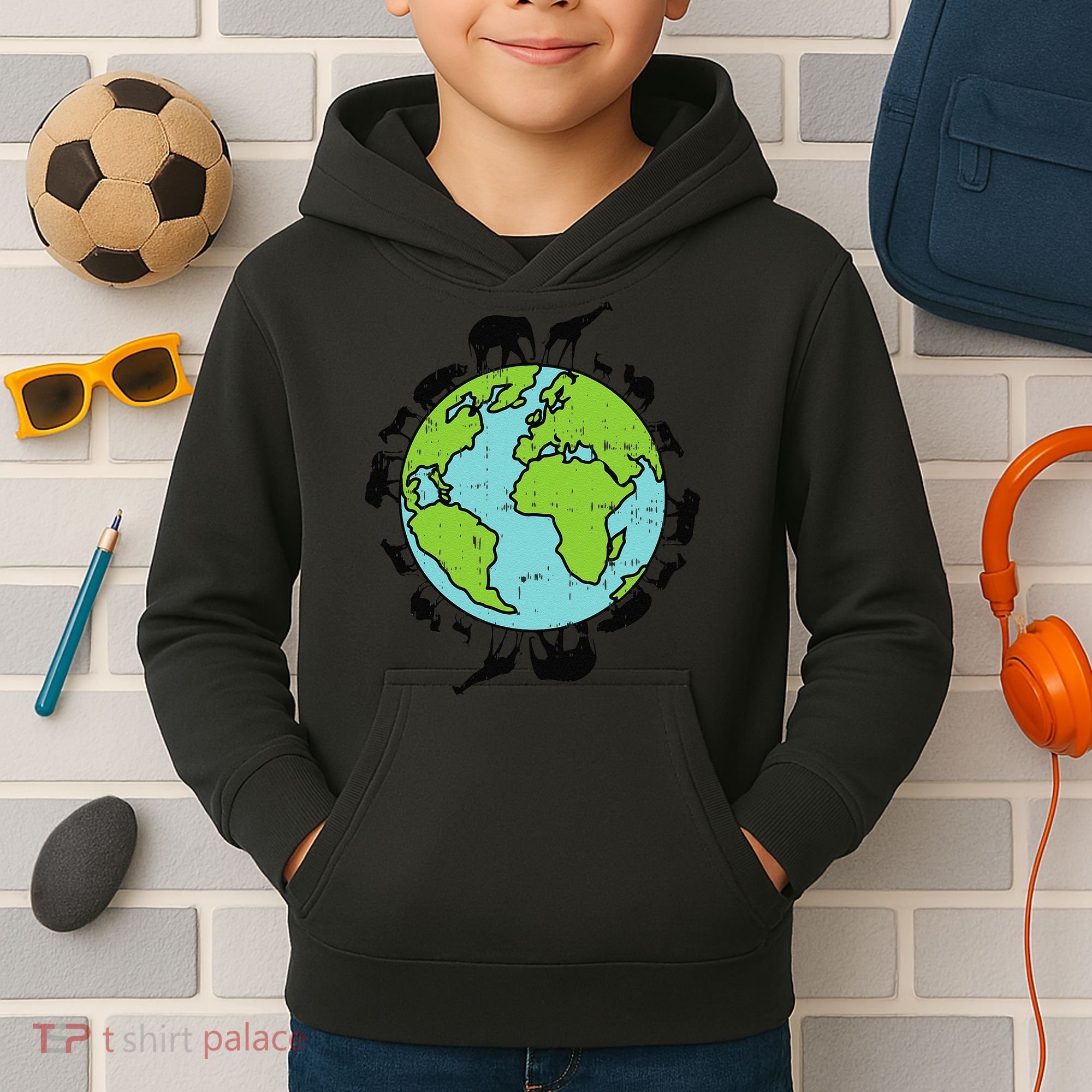 Earth Animals Wildlife Conservation Environmentalist Gift Kids Hoodie