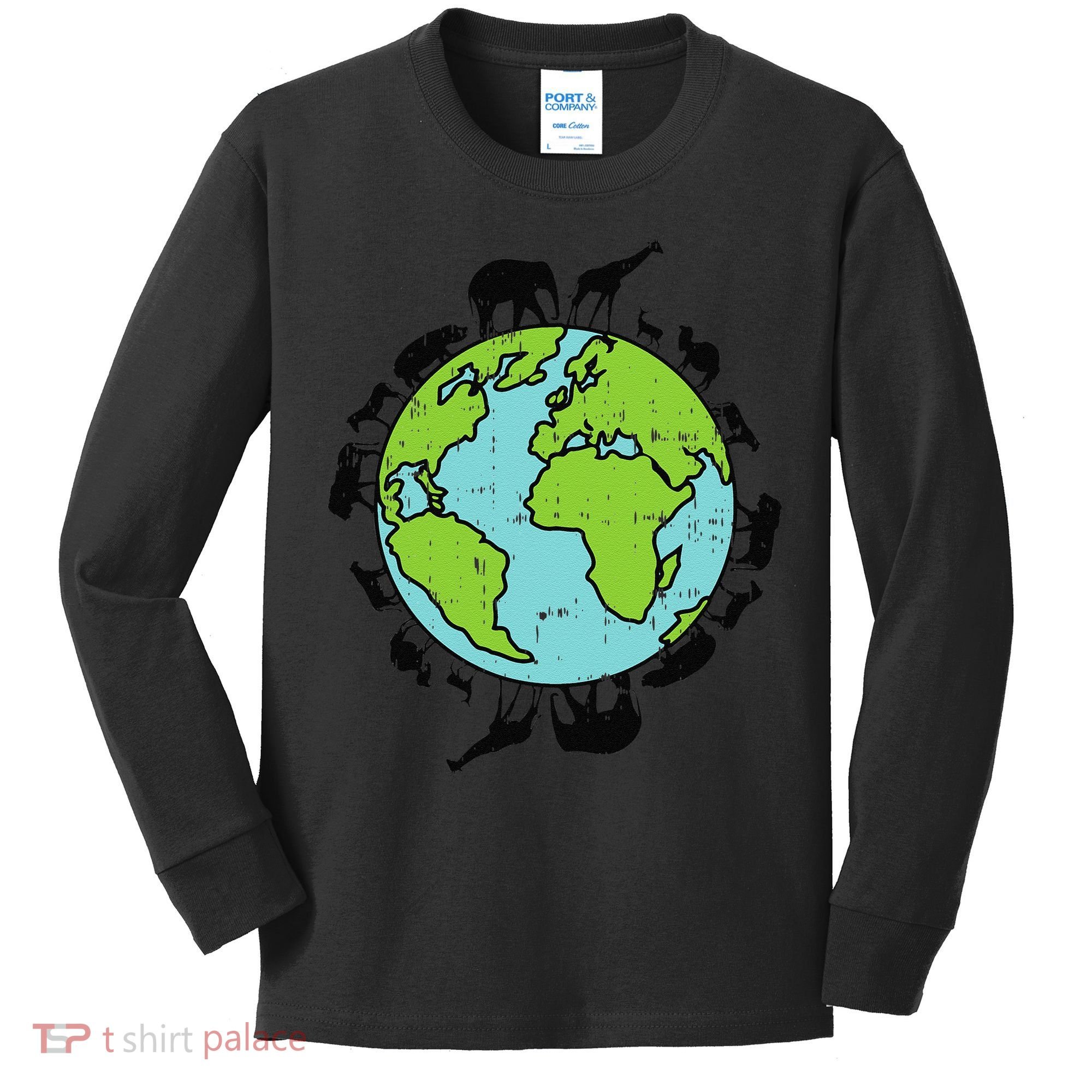 Earth Animals Wildlife Conservation Environmentalist Gift Kids Long Sleeve Shirt