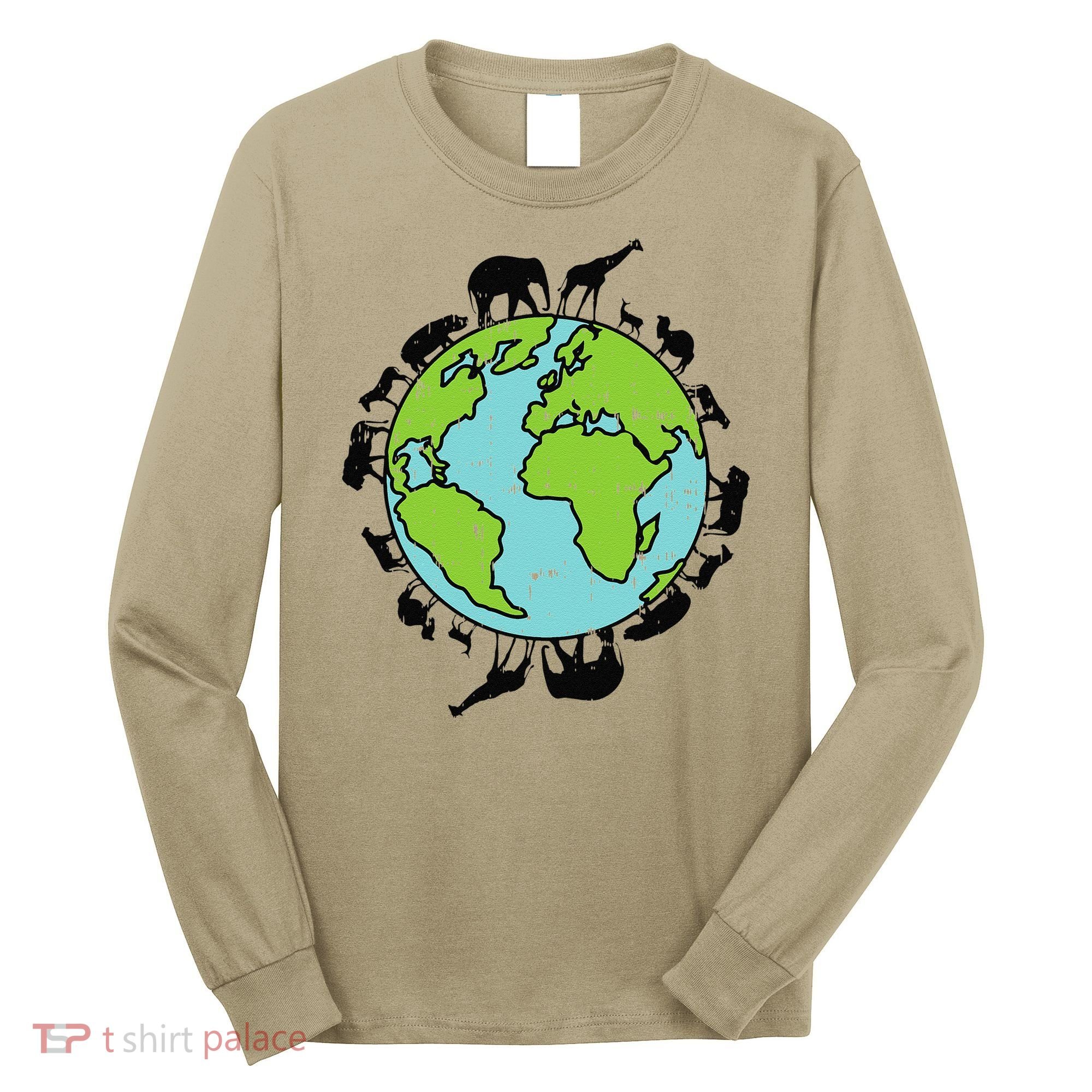 Earth Animals Wildlife Conservation Environmentalist Gift Long Sleeve Shirt