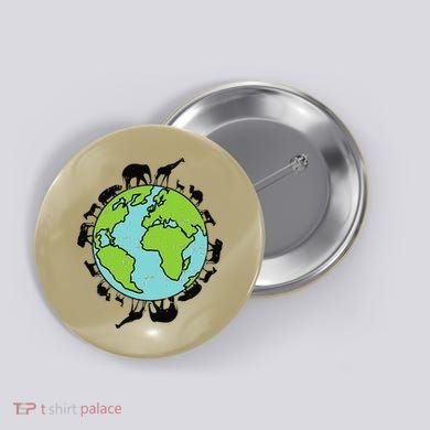 Earth Animals Wildlife Conservation Environmentalist Gift Button
