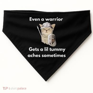 Even A Warrior Gets A Lil Tummy Aches Sometimes USA-Made Doggie Bandana