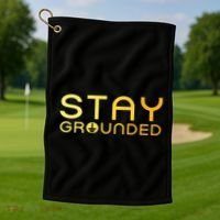 Electrician Art Women Electrical Engineer Stay Grounded Golf Towel thumb 1