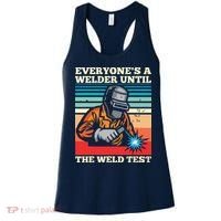 Everyone's A Welder Until The Weld Test Distressed Women's Tank Top thumb 0