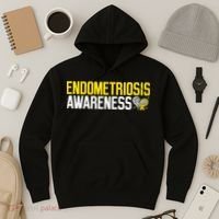 Endometriosis Awareness Yellow Ribbon Hoodie thumb 3