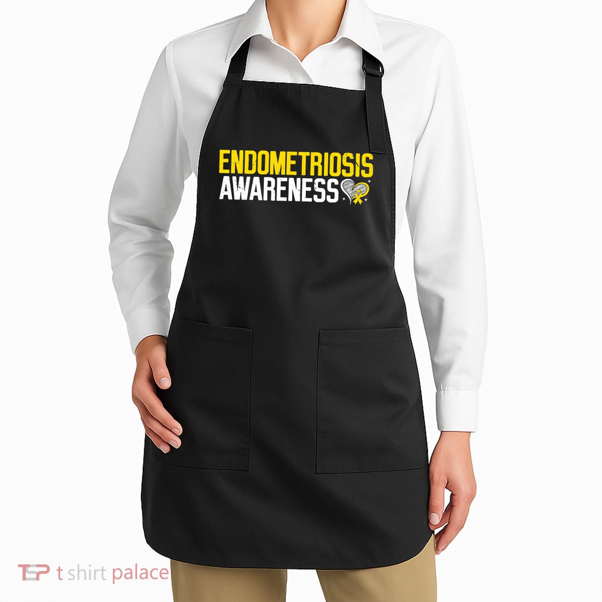 Endometriosis Awareness Yellow Ribbon Apron