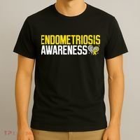 Endometriosis Awareness Yellow Ribbon T-Shirt thumb 3