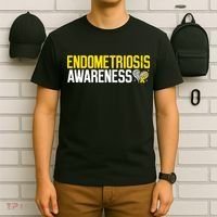 Endometriosis Awareness Yellow Ribbon T-Shirt thumb 6
