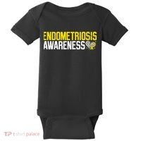 Endometriosis Awareness Yellow Ribbon Baby Bodysuit thumb 0