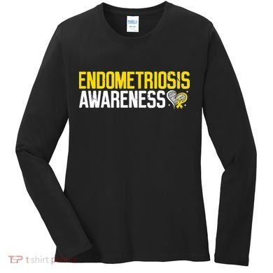 Endometriosis Awareness Yellow Ribbon Women's Long Sleeve Shirt