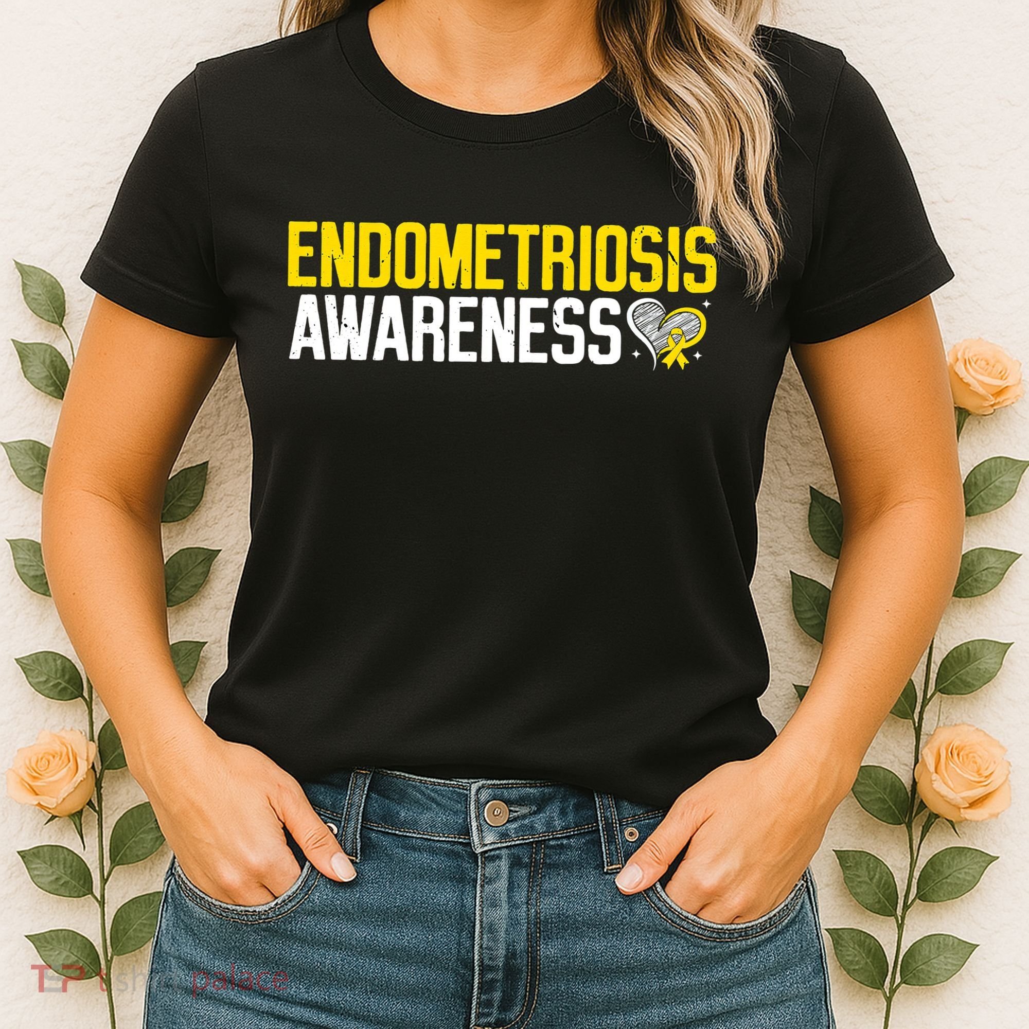 Endometriosis Awareness Yellow Ribbon Women's T-Shirt