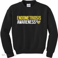 Endometriosis Awareness Yellow Ribbon Kids Sweatshirt thumb 0