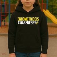Endometriosis Awareness Yellow Ribbon Kids Hoodie thumb 3