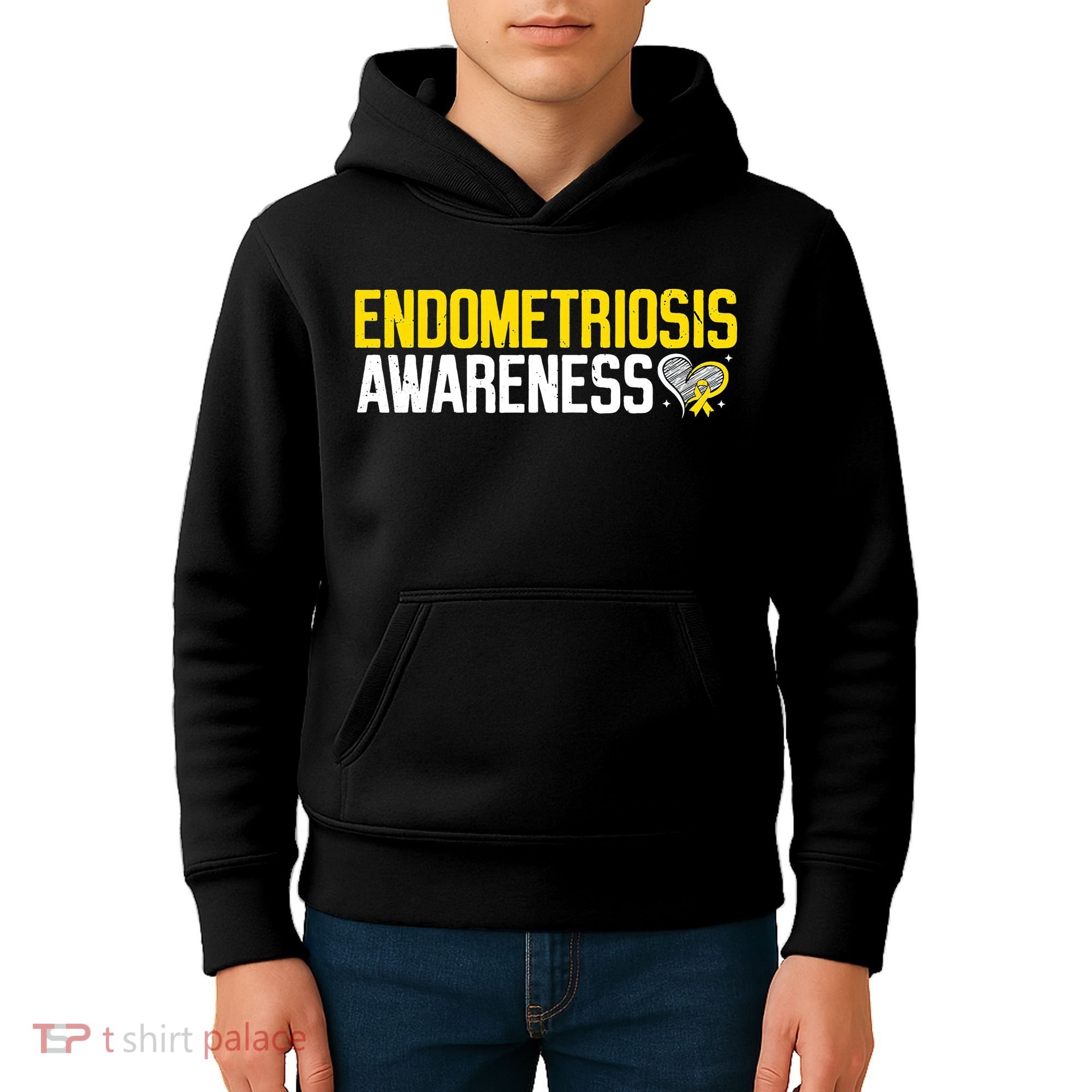 Endometriosis Awareness Yellow Ribbon Kids Hoodie