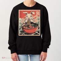 Easter Bunny Anime Ramen Tees Japanese Kawaii Funny Graphic  Women's Sweatshirt thumb 0