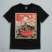 Easter Bunny Anime Ramen Tees Japanese Kawaii Funny Graphic  T-Shirt thumb 5