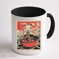 Easter Bunny Anime Ramen Tees Japanese Kawaii Funny Graphic  Coffee Mug thumb 1