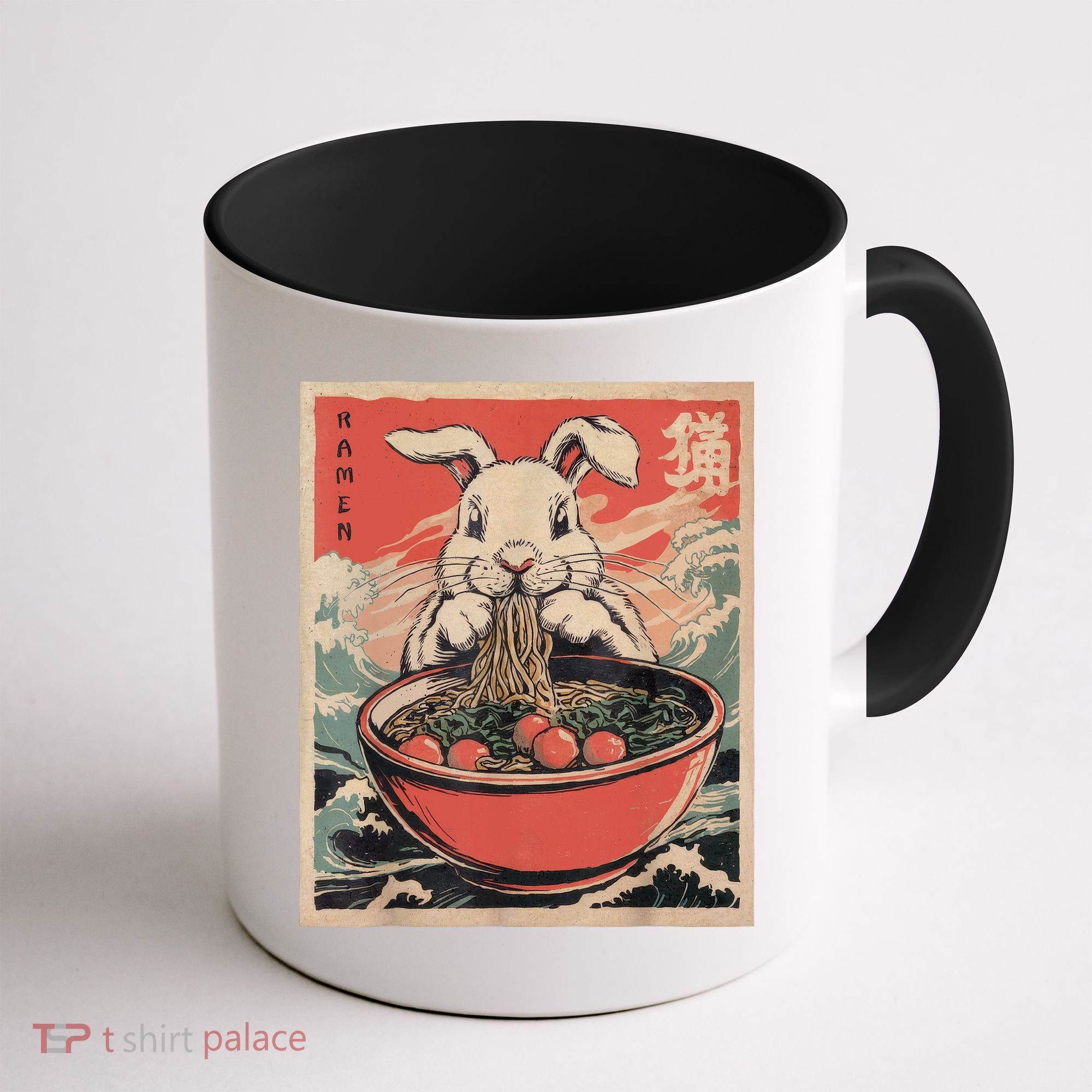 Easter Bunny Anime Ramen Tees Japanese Kawaii Funny Graphic  Coffee Mug