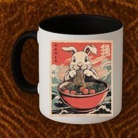 Easter Bunny Anime Ramen Tees Japanese Kawaii Funny Graphic  Coffee Mug thumb 2