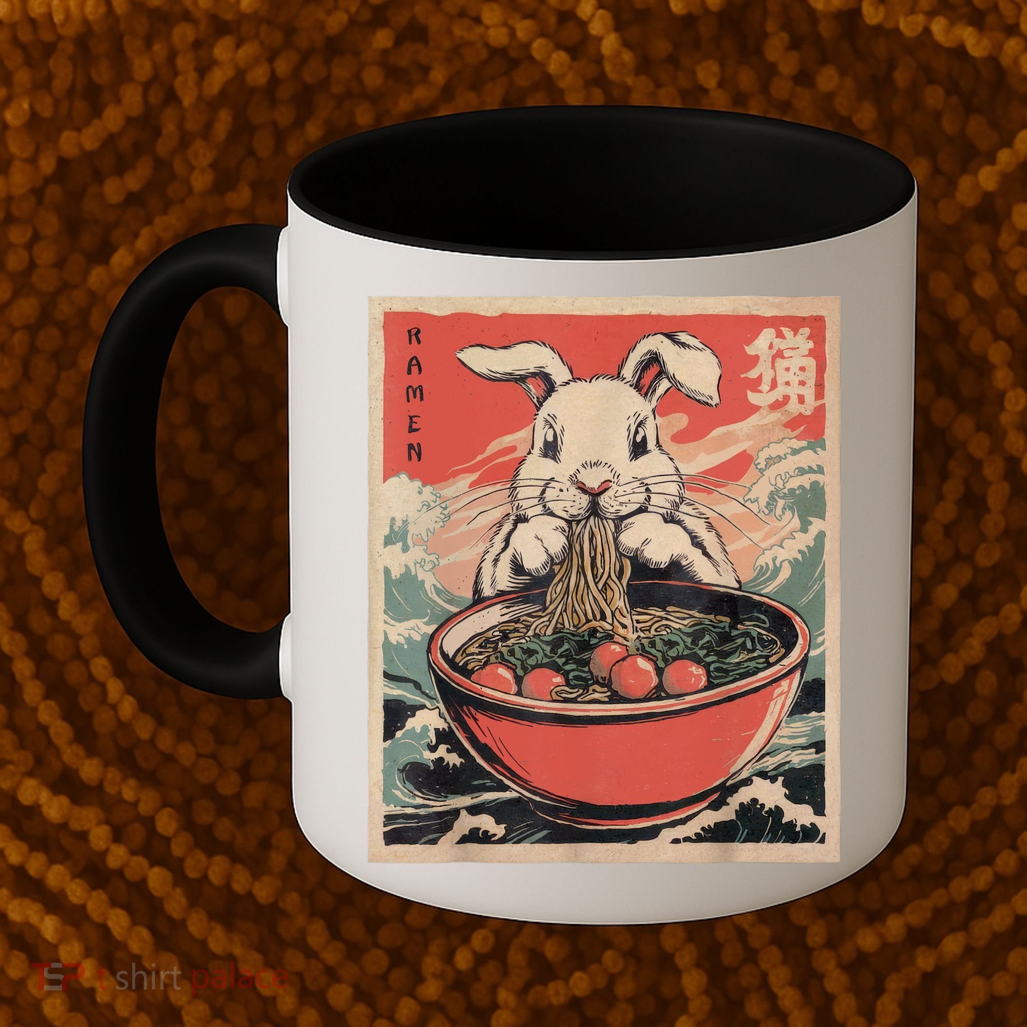 Easter Bunny Anime Ramen Tees Japanese Kawaii Funny Graphic  Coffee Mug