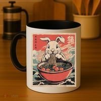 Easter Bunny Anime Ramen Tees Japanese Kawaii Funny Graphic  Coffee Mug thumb 4
