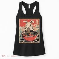Easter Bunny Anime Ramen Tees Japanese Kawaii Funny Graphic  Women's Tank Top thumb 0