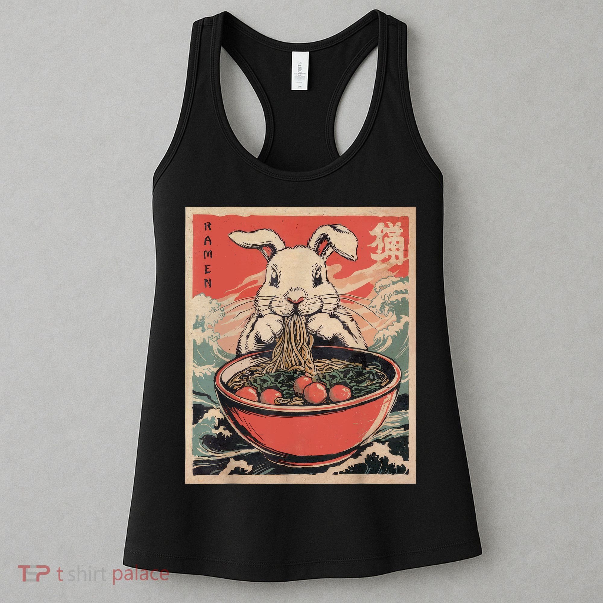 Easter Bunny Anime Ramen Tees Japanese Kawaii Funny Graphic  Women's Tank Top