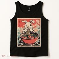 Easter Bunny Anime Ramen Tees Japanese Kawaii Funny Graphic  Tank Top thumb 2