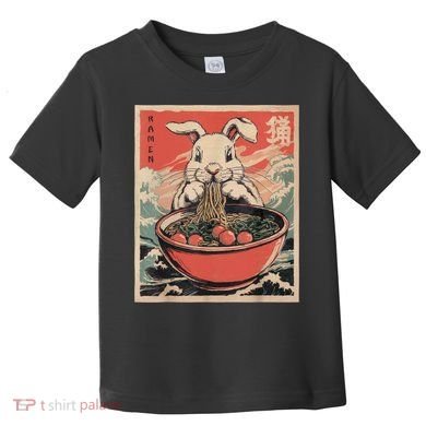 Easter Bunny Anime Ramen Tees Japanese Kawaii Funny Graphic  Toddler T-Shirt