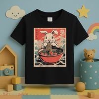 Easter Bunny Anime Ramen Tees Japanese Kawaii Funny Graphic  Toddler T-Shirt thumb 3