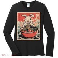 Easter Bunny Anime Ramen Tees Japanese Kawaii Funny Graphic  Women's Long Sleeve Shirt thumb 0