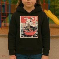 Easter Bunny Anime Ramen Tees Japanese Kawaii Funny Graphic  Kids Hoodie thumb 3