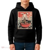 Easter Bunny Anime Ramen Tees Japanese Kawaii Funny Graphic  Kids Hoodie thumb 4