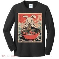 Easter Bunny Anime Ramen Tees Japanese Kawaii Funny Graphic  Kids Long Sleeve Shirt thumb 0
