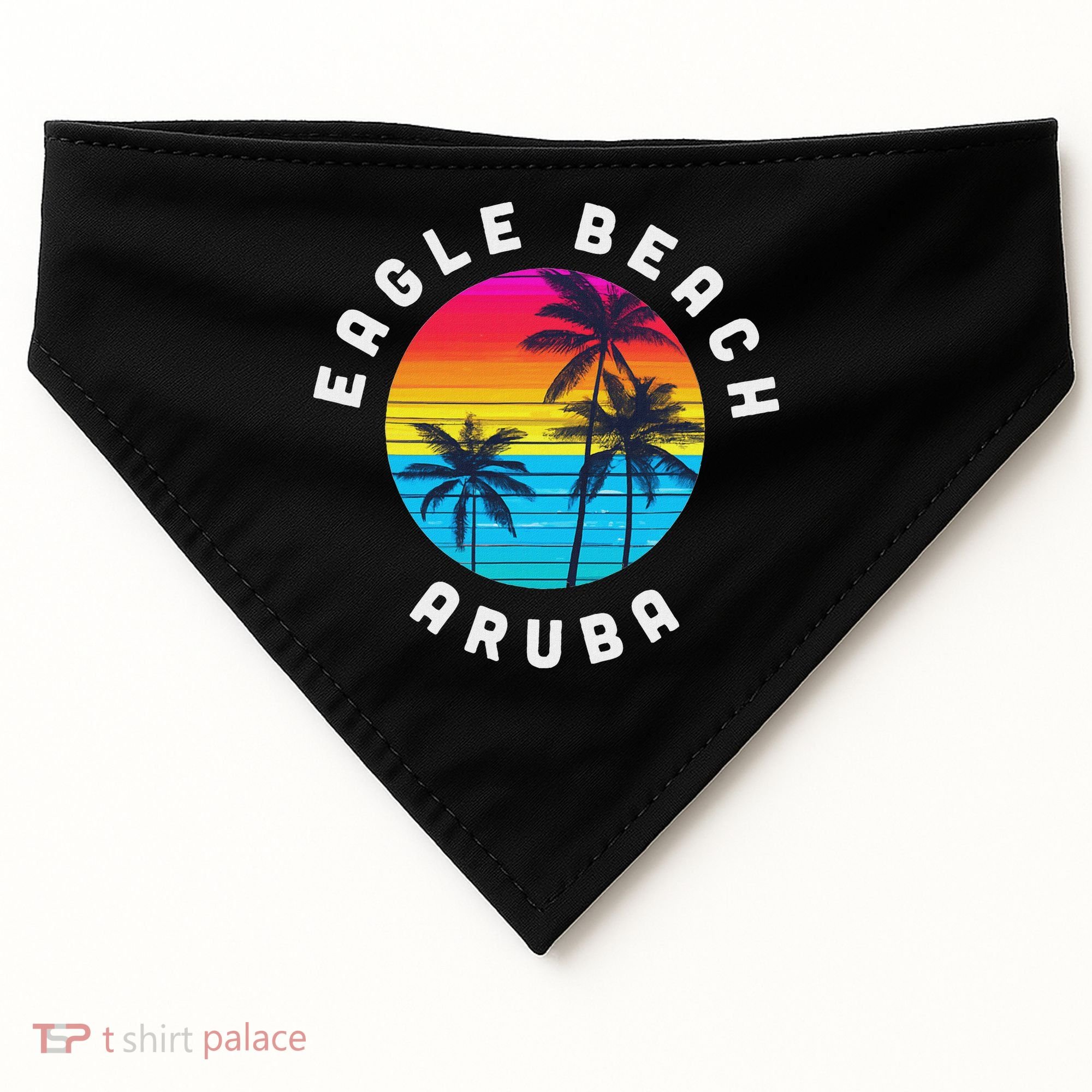 Eagle Beach Aruba Vacation Souvenir Sunset Beach USA-Made Doggie Bandana